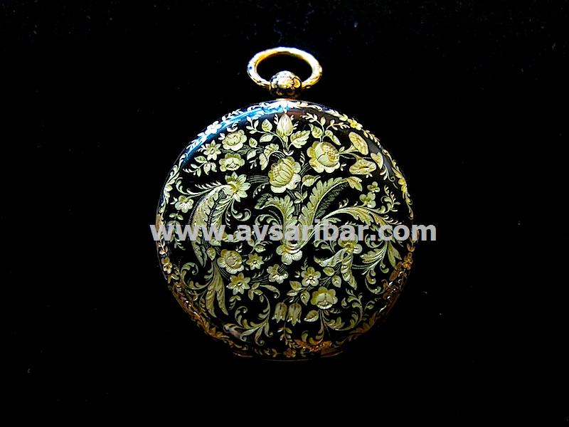 18K GOLD and ENAMEL FRENCH POCKET WATCH